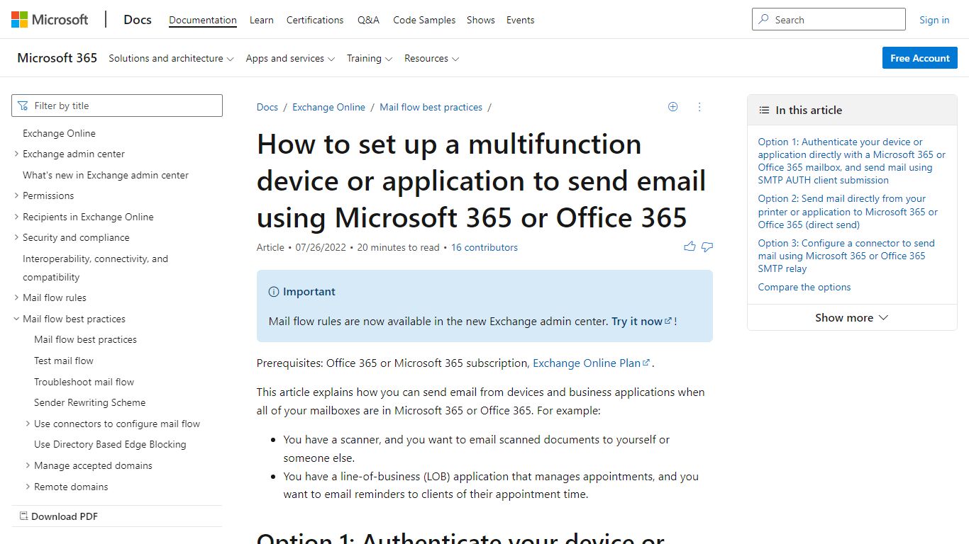 How to set up a multifunction device or application to send email using ...